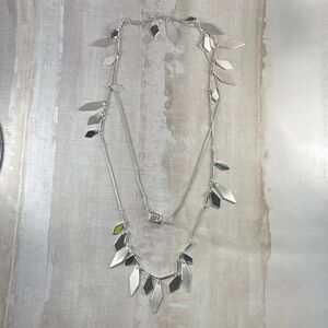 Kendra Scott Blaine Elegant Silver Leaf Necklace
